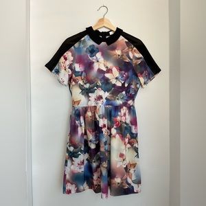 ASOS Floral & black mini dress, size Small.